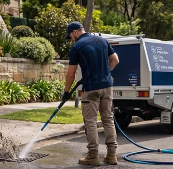 Plumber tracing a drain smell in Drummoyne